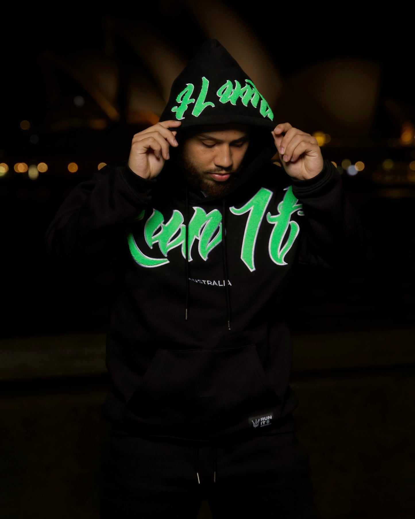 BLACK/LIME V2 CHENILLE HOODIE (PREORDER)