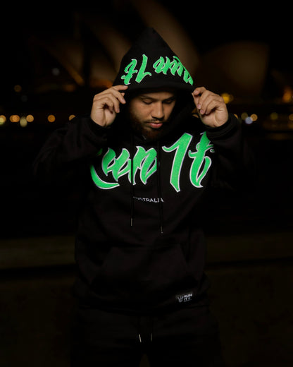 BLACK/LIME V2 CHENILLE HOODIE (PREORDER)