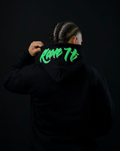 BLACK/LIME V2 CHENILLE HOODIE (PREORDER)